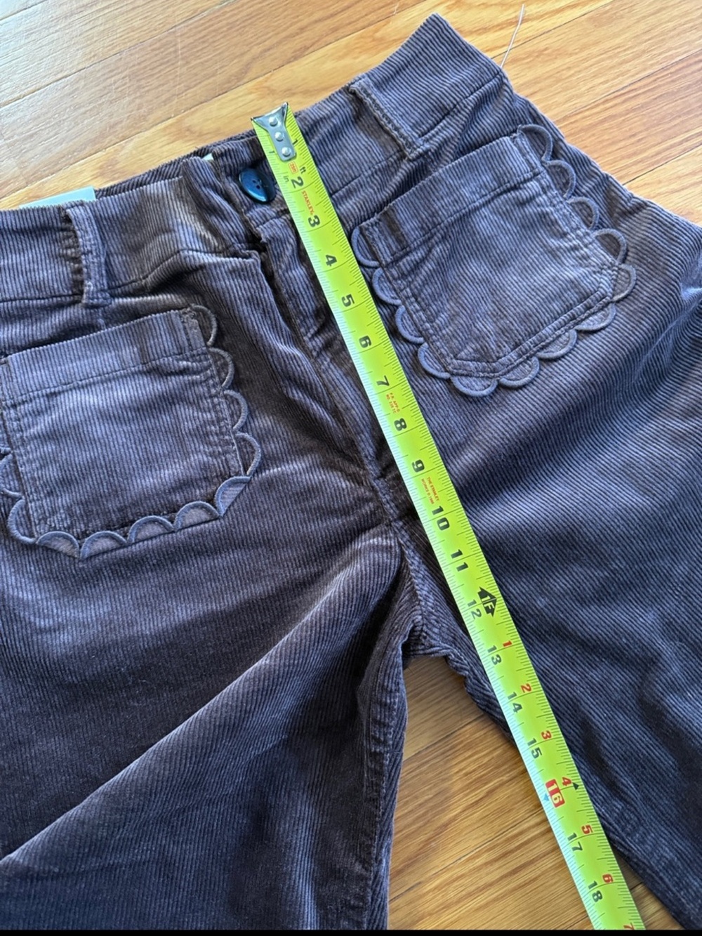The Colette Crop Wide-Leg Trousers by Maeve: Corduroy Scallop Pocket Edition 28 - Picture 12 of 16